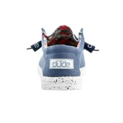 Hey Dude Men's Wally Stretch Blue Shoes 110382600 -Hey Dude Shop 110382600 WALLY STRETCH BLUE 05