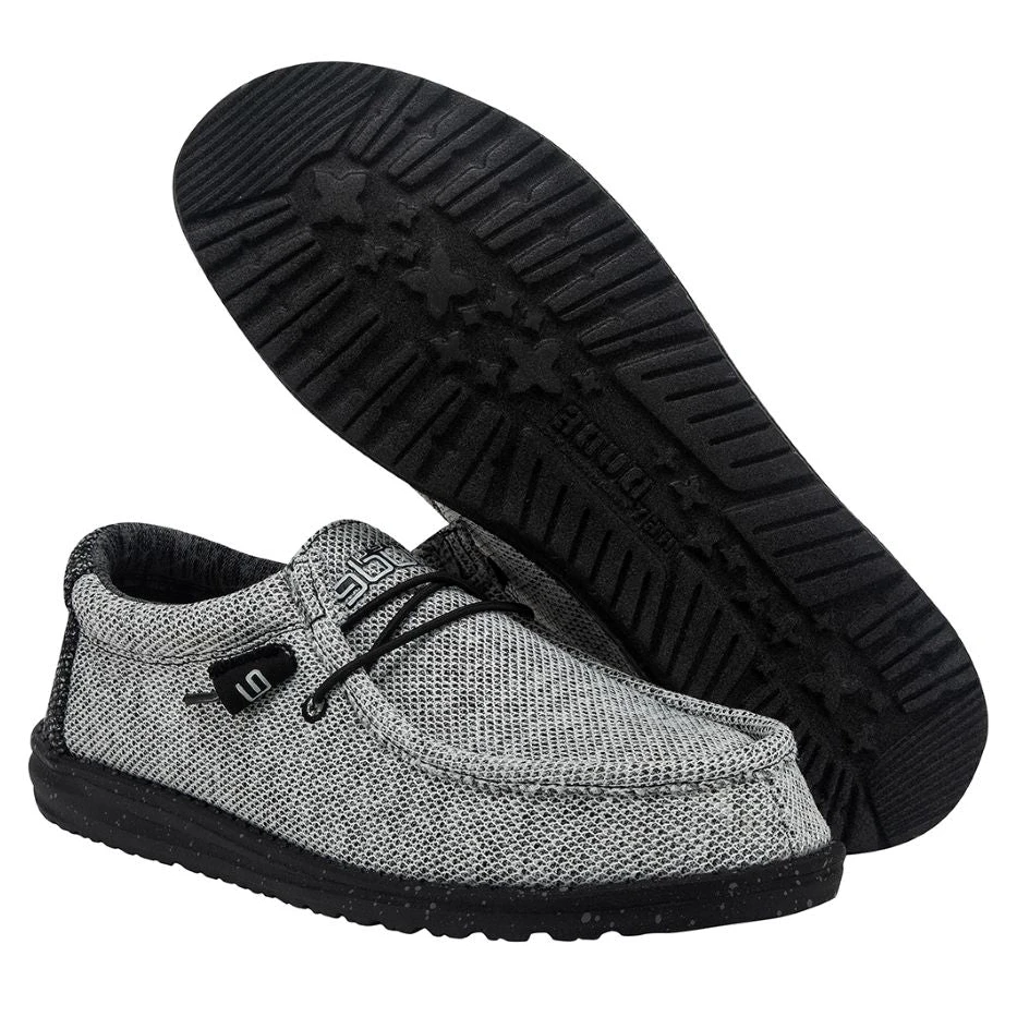 Hey Dude® Men's Wally Stretch Dark Web Light Grey Shoes 110383385 3 Hey Dude® Men's Wally Stretch Dark Web Light Grey Shoes 110383385 - Image 3