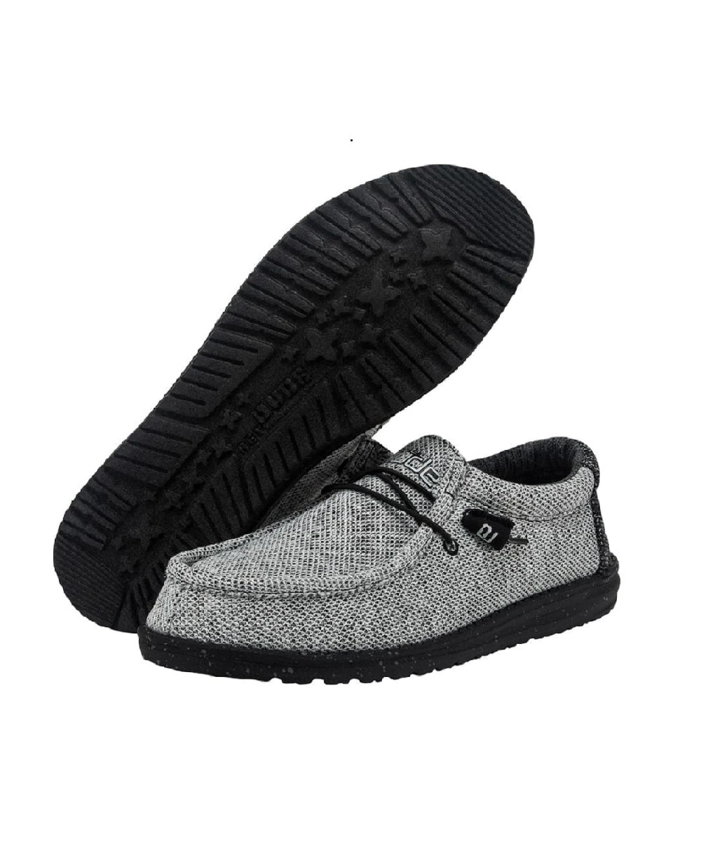 Hey Dude® Men's Wally Stretch Dark Web Light Grey Shoes 110383385 4 Hey Dude® Men's Wally Stretch Dark Web Light Grey Shoes 110383385 - Image 4