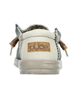 Hey Dude Men's Natural Teal Wally Linen Shoe 5 Hey Dude Men's Natural Teal Wally Linen Shoe -Hey Dude Shop 110798357 c