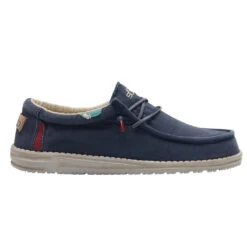 Hey Dude Men's Wally Washed Blue Space Shoes 111522133 -Hey Dude Shop 111522133 WALLY WASHED BLUE SPACE 011