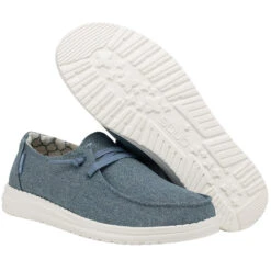 Hey Dude Ladies Wendy Canvas Sparkling Blue Stone Slip On Shoes 121410711 -Hey Dude Shop 121410711 WENDY SPARKLING BLUE STONE LEFT 33