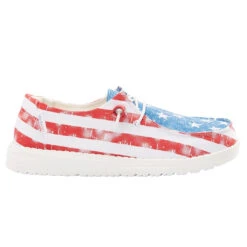 Hey Dude Ladies Wendy Patriotic Star Spangled Casual Shoes 40158-1LK -Hey Dude Shop 121412698 WENDY STAR SPANGLED 0111