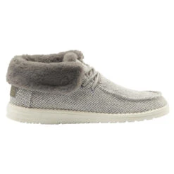 Hey Dude Ladies Britt Wool Herringbone Grey Shoes 121773133 -Hey Dude Shop 121773133 BRITT HERRING BONE GREY 01