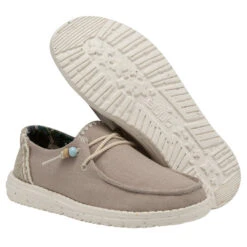 Hey Dude Ladies Wendy Natural Rose Grey Slip On Shoes 122155005 8 Hey Dude Ladies Wendy Natural Rose Grey Slip On Shoes 122155005 -Hey Dude Shop 122155005 WENDY NATURAL ROSE LEFT 33