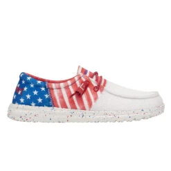 Hey Dude® Ladies Wendy Sox Tri America Slip On Shoes 122342143 7 Hey Dude® Ladies Wendy Sox Tri America Slip On Shoes 122342143 -Hey Dude Shop 122342143 WENDY SOX TRI AMERICANA LEFT 1321