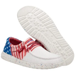 Hey Dude® Ladies Wendy Sox Tri America Slip On Shoes 122342143 8 Hey Dude® Ladies Wendy Sox Tri America Slip On Shoes 122342143 -Hey Dude Shop 122342143 WENDY SOX TRI AMERICANA LEFT 3321