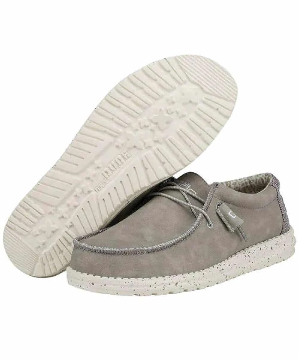 Hey Dude Men's Silver Birch Recycled Leather Wally Shoe 1 Hey Dude Men's Silver Birch Recycled Leather Wally Shoe