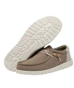 Hey Dude Men's Natural Clay Wally Linen Shoe