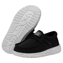 Hey Dude Toddler Black Wally Slub Canvas Shoe