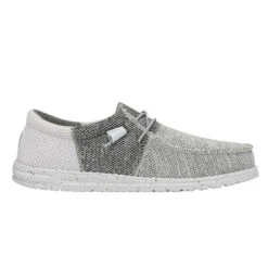 Hey Dude Men's Wally Tri Stone White Slip On Shoes 40037-1KA -Hey Dude Shop 40037 1KA WALLYTRI STONEWHITE LEFTSIDE11