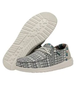 Hey Dude Women's Embroidery Grey Wendy Boho Shoe
