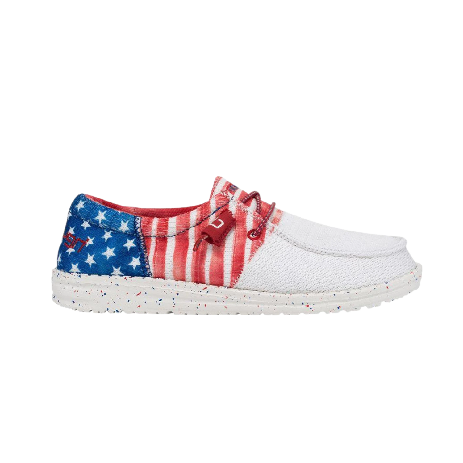 Hey Dude® Womens Wendy Sox Tri Patriotic Americana Shoes 40157-9BH 1 Hey Dude® Womens Wendy Sox Tri Patriotic Americana Shoes 40157-9BH