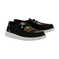 Hey Dude Ladies Wendy Boho Distressed Texacoco Black Shoes 121414689