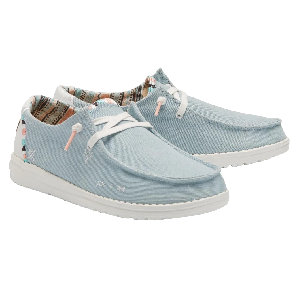 Hey Dude Ladies Wendy Boho Light Denim Shoes 121412412 1 Hey Dude Ladies Wendy Boho Light Denim Shoes 121412412