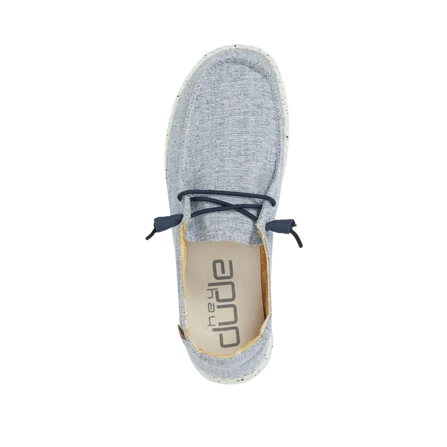 Hey Dude Ladies Wendy Linen Chambray White Blue Shoes 121410119 2 Hey Dude Ladies Wendy Linen Chambray White Blue Shoes 121410119 - Image 2