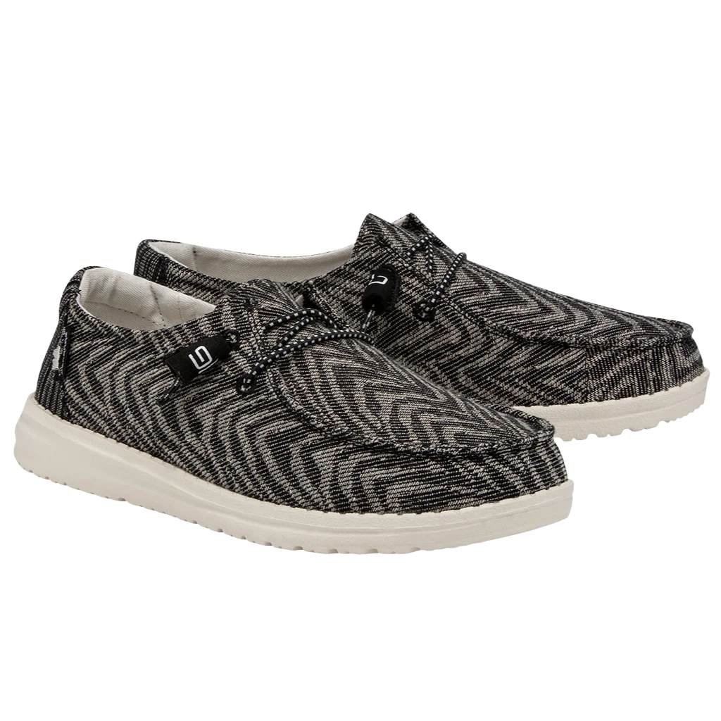 Hey Dude Ladies Wendy Woven Zebra Black Shoes 121414740 1 Hey Dude Ladies Wendy Woven Zebra Black Shoes 121414740