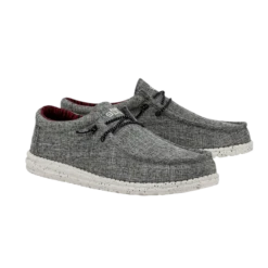 Hey Dude® Mens Wally Eco Linen Black Shoes 112474987