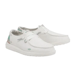 Hey Dude Ladies Wendy Flora Lily White Casual Shoes 40064-1JV