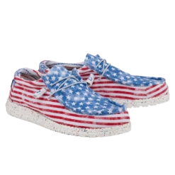 Hey Dude® Men's Wally Patriotic Stars & Stripes Casual Shoes 40001-9C8