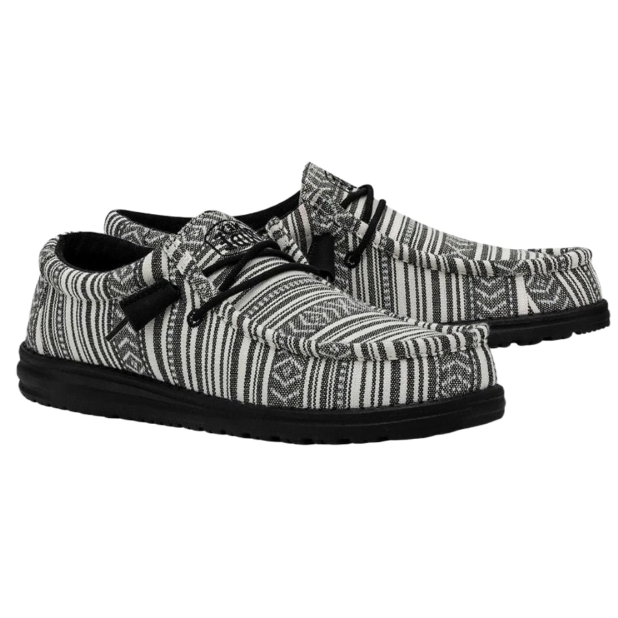 Hey Dude Men's Wally Serape Gravel Black Slip On Shoes 40017-0YB 1 Hey Dude Men's Wally Serape Gravel Black Slip On Shoes 40017-0YB
