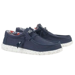 Hey Dude Men's Wally Stretch Blue Shoes 110382600
