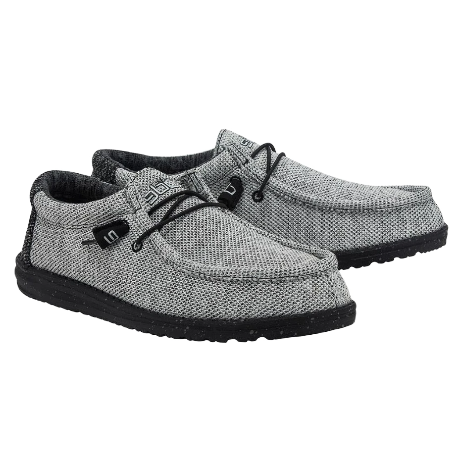Hey Dude® Men's Wally Stretch Dark Web Light Grey Shoes 110383385 1 Hey Dude® Men's Wally Stretch Dark Web Light Grey Shoes 110383385