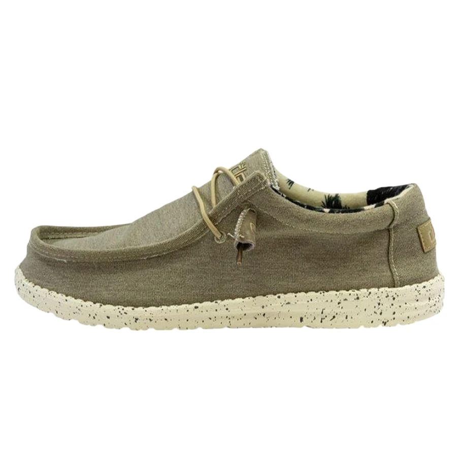Hey Dude Men's Wally Stretch Beige Shoes 110380500 3 Hey Dude Men's Wally Stretch Beige Shoes 110380500 - Image 3