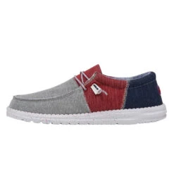 'Hey Dude' Men's Wally Sox - Tri Fans Red White Blue -Hey Dude Shop SS22 M 112560233 WALLY SOX TRI FANS RED WHITE BLUE LEFT 1 1 1024x1024@2x