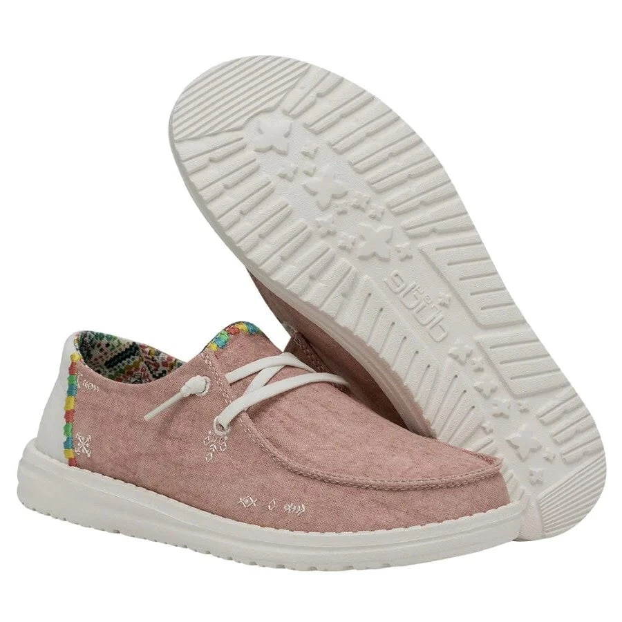 Hey Dude Ladies Wendy Boho Rose Pink Slip On Shoes 40054-662 4 Hey Dude Ladies Wendy Boho Rose Pink Slip On Shoes 40054-662 - Image 4