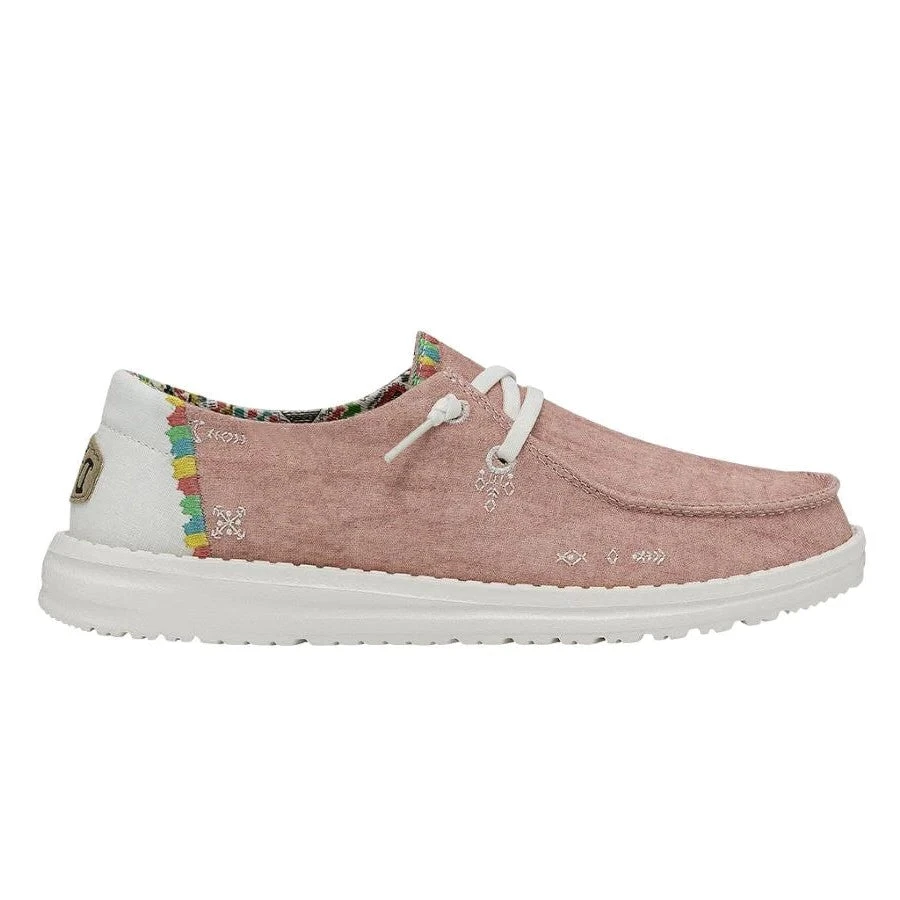 Hey Dude Ladies Wendy Boho Rose Pink Slip On Shoes 40054-662 3 Hey Dude Ladies Wendy Boho Rose Pink Slip On Shoes 40054-662 - Image 3
