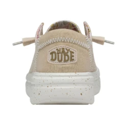 Hey Dude Ladies Wendy Rise Stretch Dove Beige Slip On Shoes 40076-1KV 9 Hey Dude Ladies Wendy Rise Stretch Dove Beige Slip On Shoes 40076-1KV -Hey Dude Shop dovebeigeheel
