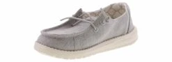 Hey Dude Wendy Youth Linen Girls' (11-3) Casual Shoe -Hey Dude Shop heydude 130123096 wendyylinen grey05