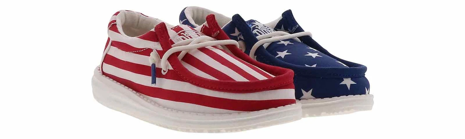 Hey Dude Wally Patriotic Flag Youth Kids’ (11-6) Casual Shoe 1 Hey Dude Wally Patriotic Flag Youth Kids’ (11-6) Casual Shoe