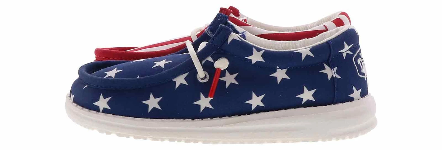 Hey Dude Wally Patriotic Flag Youth Kids’ (11-6) Casual Shoe 4 Hey Dude Wally Patriotic Flag Youth Kids’ (11-6) Casual Shoe - Image 4