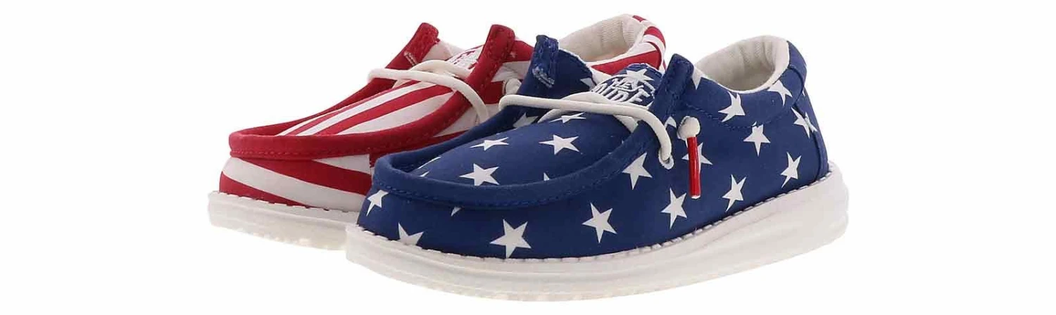 Hey Dude Wally Patriotic Flag Youth Kids’ (11-6) Casual Shoe 5 Hey Dude Wally Patriotic Flag Youth Kids’ (11-6) Casual Shoe - Image 5
