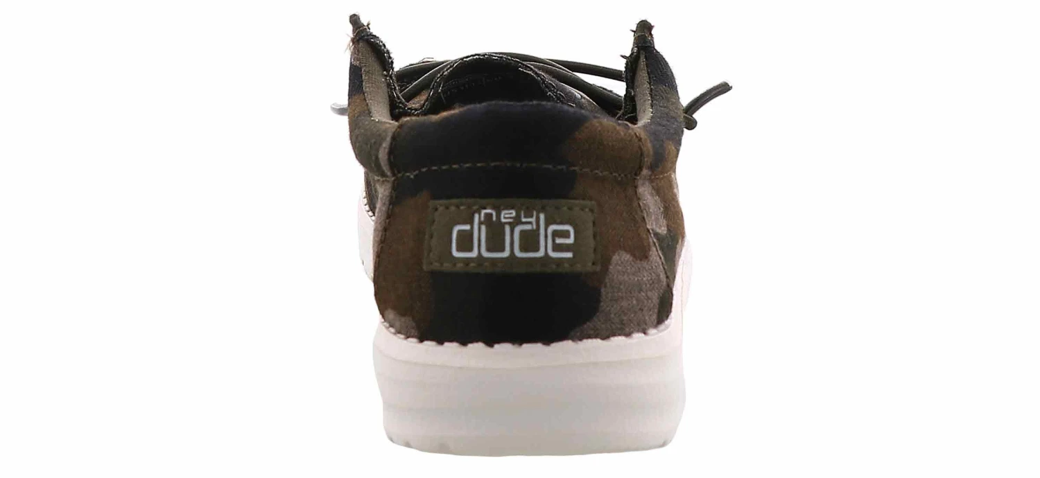 Hey Dude Wally Linen Camo Youth (11-6) Casual Shoe 3 Hey Dude Wally Linen Camo Youth (11-6) Casual Shoe - Image 3