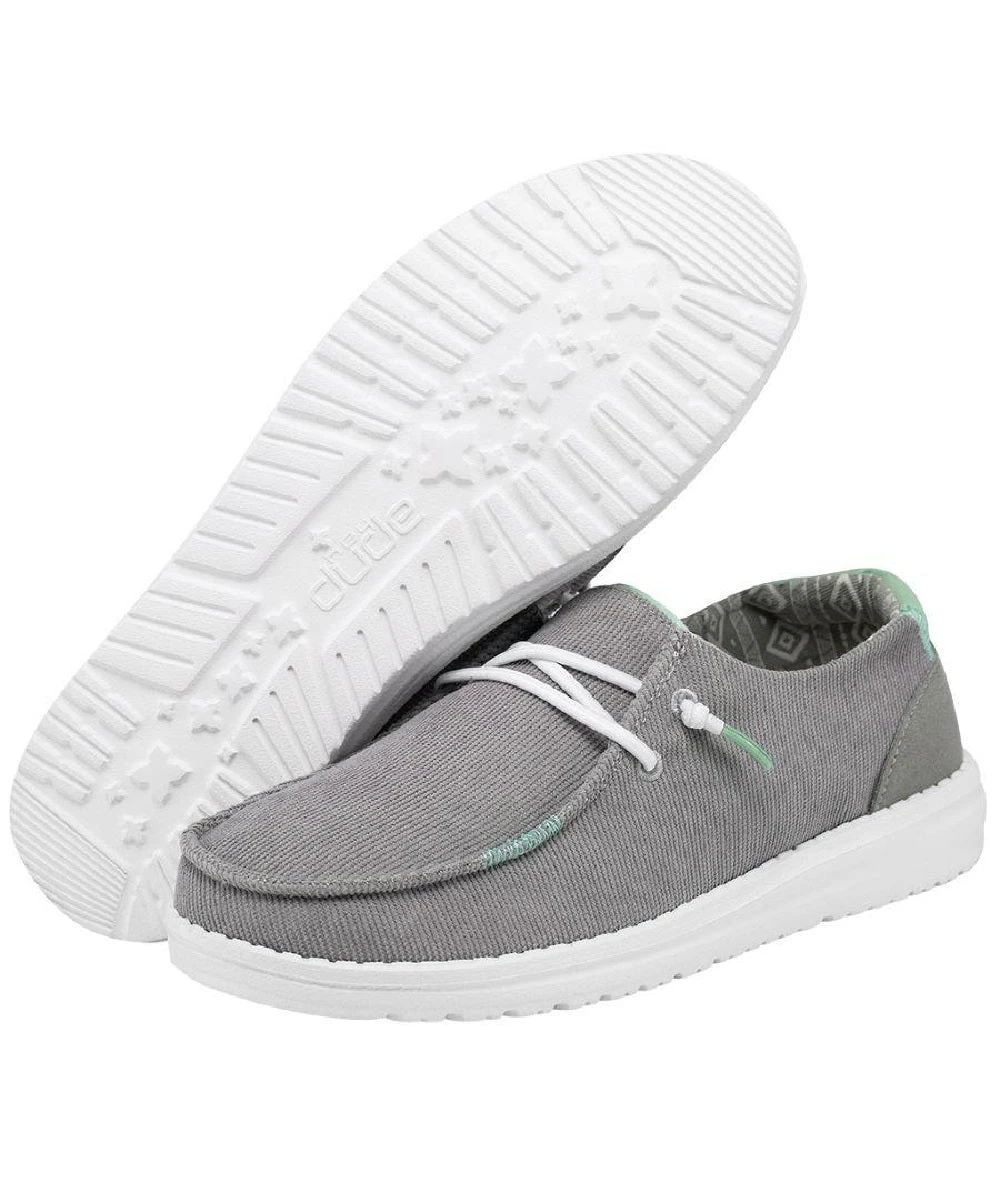 Hey Dude Women's Glacier Gray Wendy Corduroy Shoe 1 Hey Dude Women's Glacier Gray Wendy Corduroy Shoe