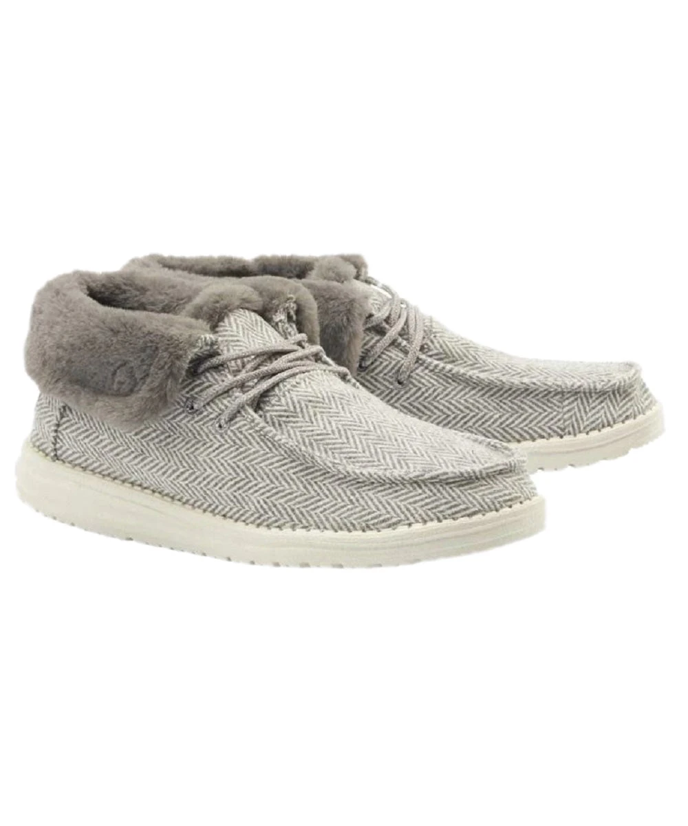 Hey Dude Women's Herringbone Grey Britt Shoe 1 Hey Dude Women's Herringbone Grey Britt Shoe