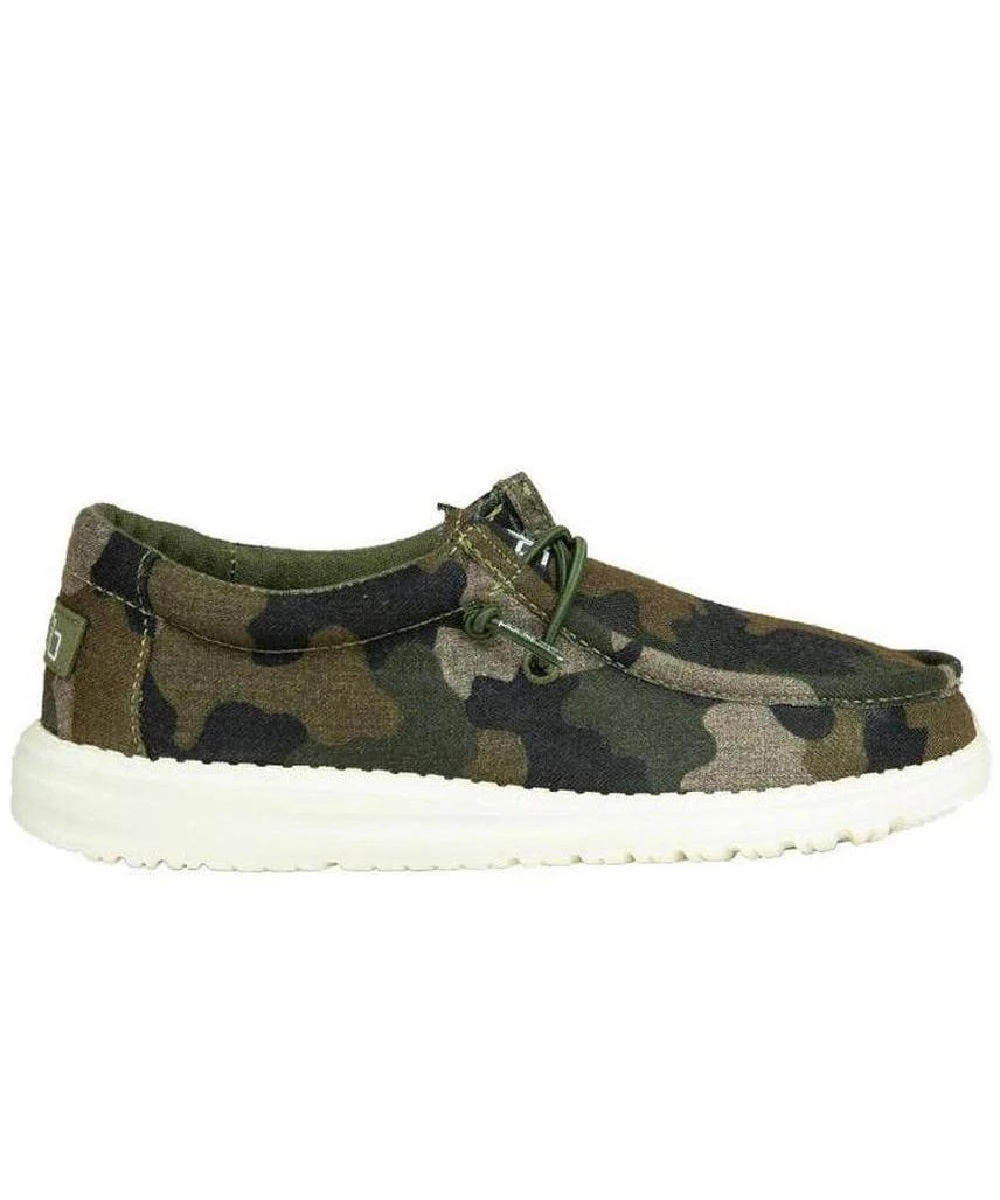 Hey Dude Youth Camo Print Wally Shoe 1 Hey Dude Youth Camo Print Wally Shoe